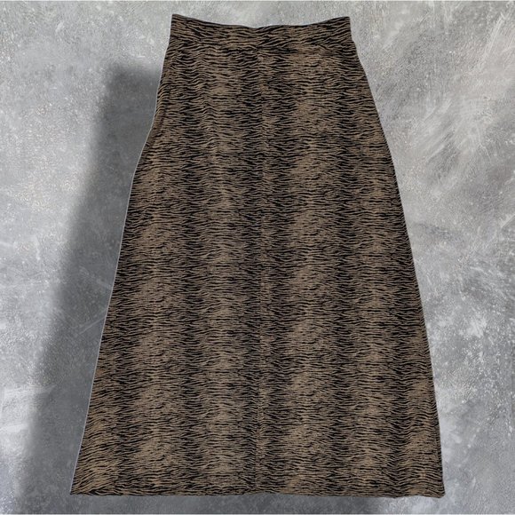 VINTAGE Grunge Susan Lawrence Slinky Travelers Knit Style Tiger Print Skirt Set - Picture 4 of 11